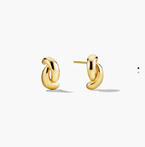 18k gold vermeil brioche huggies