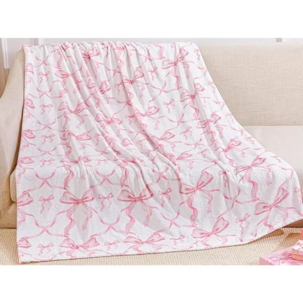 Preppy Bow Throw Blanket