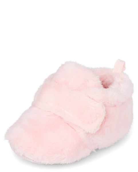 Baby Girls Faux Fur Booties - Pink