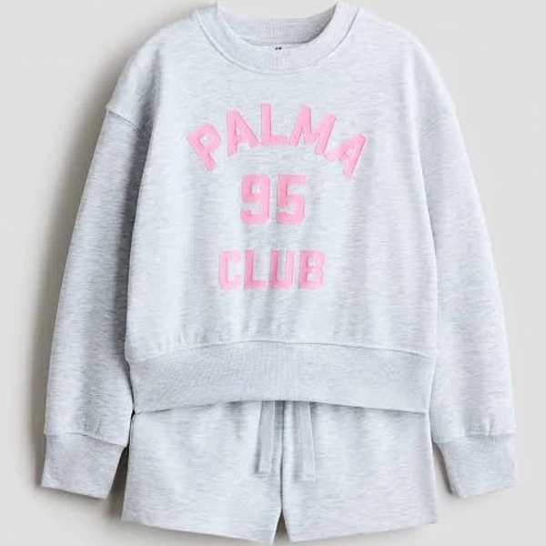 H&M Girls 2-Piece Sweatshirt and Sweatshorts Set