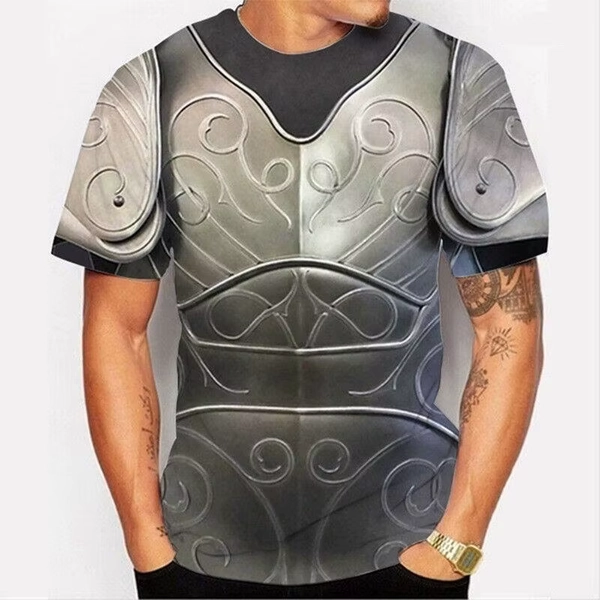 Hot Sale Chainmail Armor 3D T Shirt Men Medieval Knight Graphic Tees Oversized Casual Short Sleeve Crewneck Men Women T-shirts - AliExpress 