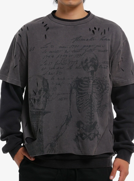 Skeleton Dead Poets Long-Sleeve Twofer