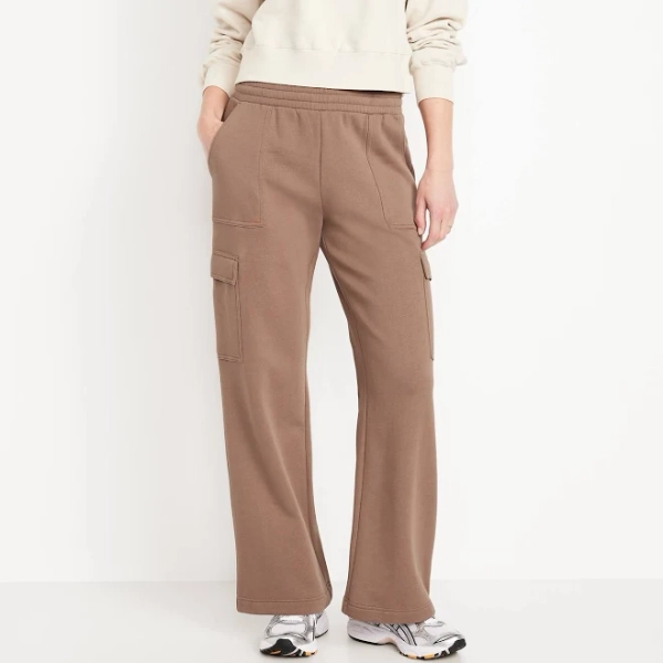 Old Navy Women's High-Waisted Socomfy Cargo Wide-Leg Sweatpants