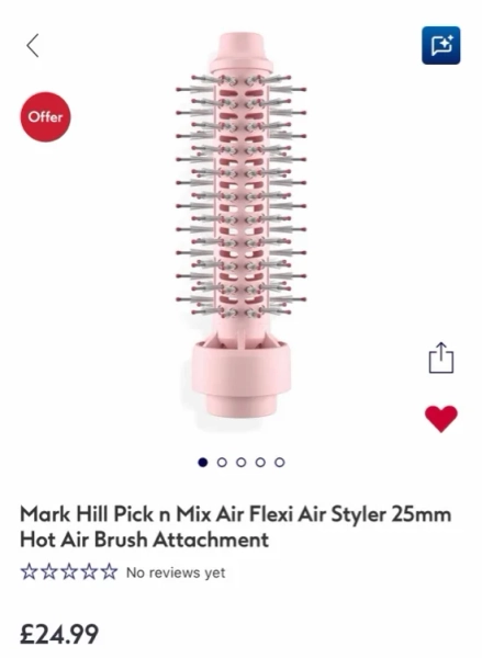 Mark Hill Pick n Mix Air Flexi Air Styler 25mm Hot Air Brush Attachment - Boots