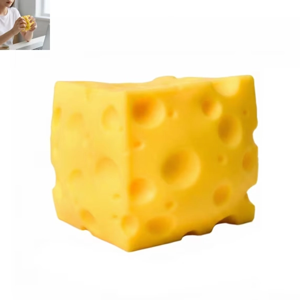 1pcs Cheese Squishy Stress Ball Toys | Cheese Squishies Stress Relief Soft Novelty Toy | Squeeze Toy | Birthday Gift for All Ages 1.9"