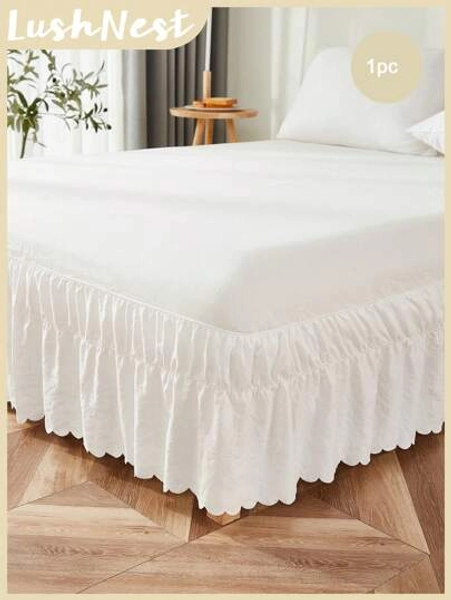 White Ruffle And Bed Skirt Boho Farmhouse White Bed Skirt 1piece Soft Microfiber Bed Skirt For Boys Girls 1 Bed Skirt No Comforter