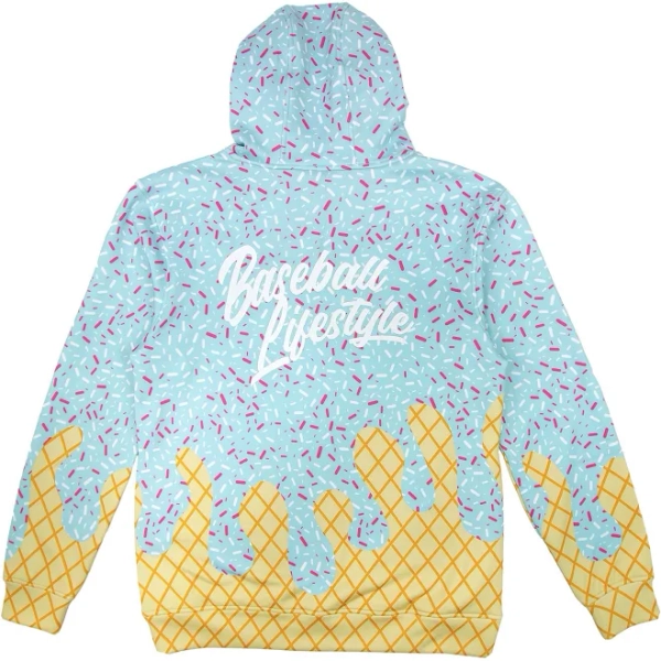 Baseball Lifestyle 101 Youth Cotton Candy Ice Cream Hoodie | Palmetto Moon YXL