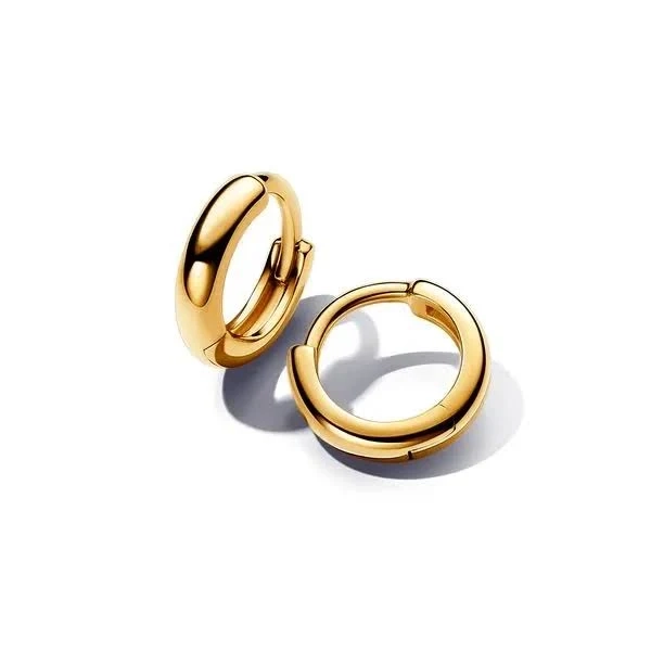 Pandora 14k Gold-Plated Round Huggie Hoop Earrings