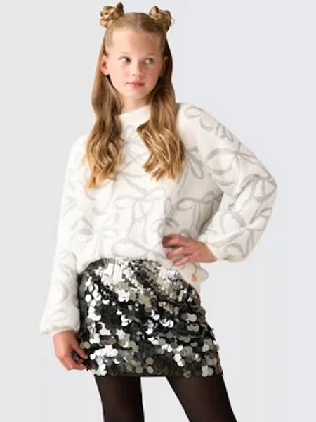 Angel & Rocket Girls' Fluffy Bow Jumper