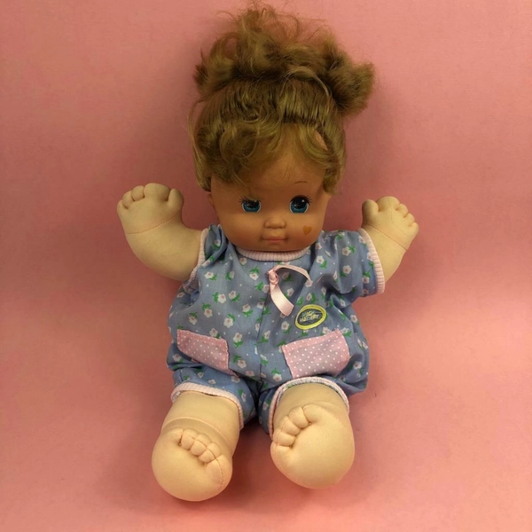 Vintage Magic Nursery Toddler Brunette Plush 12" Soft Toy Baby Doll 1989 1980s