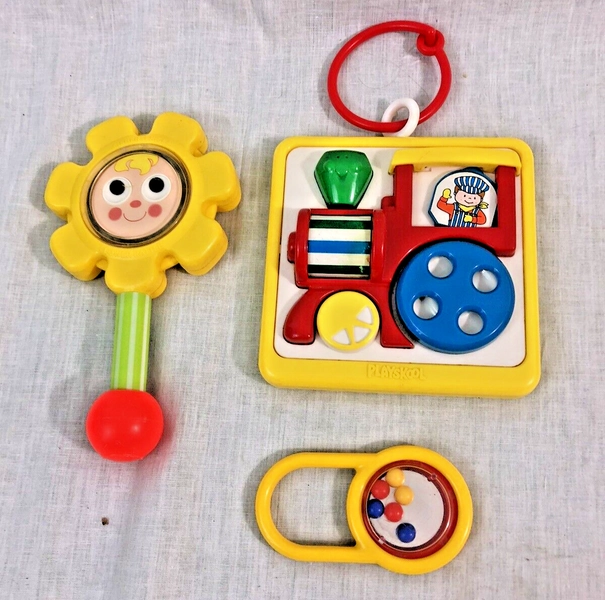 VINTAGE LOT OF 3 VINTAGE BABY TOYS VERY COOL AND FREE SHIPPING!!!
