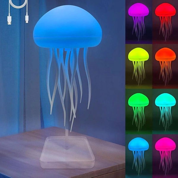 Jellyfish Lamp, Jelly Fish Light Lamp with Dancing Legs, Voice Control Jellyfish Night Light, Jellyfish Bedside Lamp for Bedrooms, Living Room and Chr