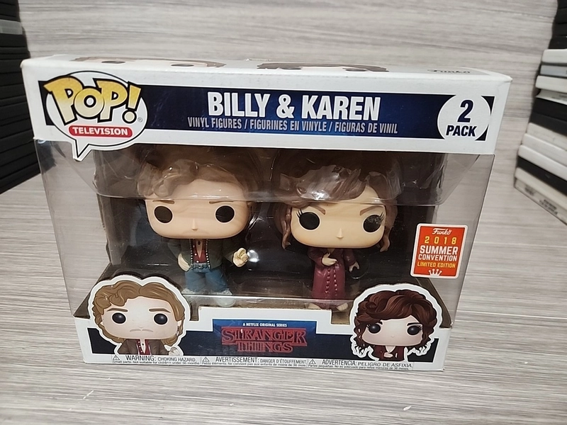 2 PACK STRANGER THINGS FUNKO POPS! “BILLY &amp; KAREN”-2018 SDCC EXCLUSIVE