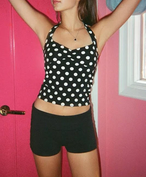 Out From Under Bec Foldover Shorts in Black Cotton, Women's XL at Urban Outfitters