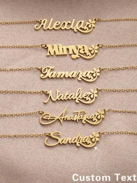 A High-End Elegant, Fashionable And Luxurious, Simple And Noble, Youthful And Beautiful Sexy Petal Personalized Name Text Customized Necklace, Birthday Gift, Personalized Gift, Anniversary Gift, Customized Jewelry, Anniversary Gift, Gift For Friends, Family, Lover, Suitable For Parties And Travel, Christmas, Valentine's Day, Halloween Gifts