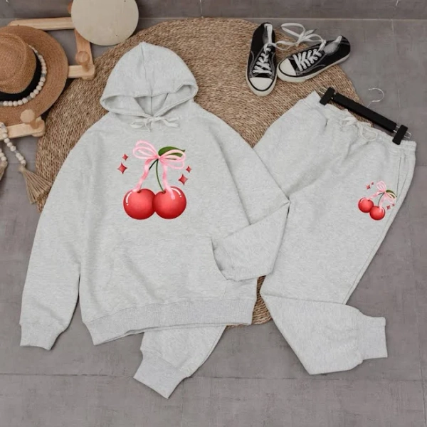 Cherry Bow Oversized Minimalist Hoodie