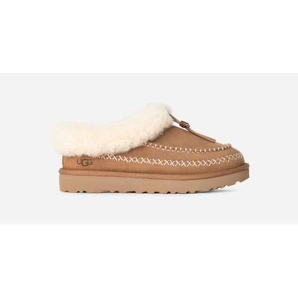 UGG® Women's Tasman Alpine Sheepskin/Suede Slippers in Chestnut, Size 8
