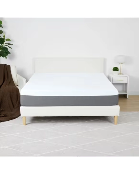 Queen Bed Ultra Cool Gel Memory Foam Mattress - White - One Size
