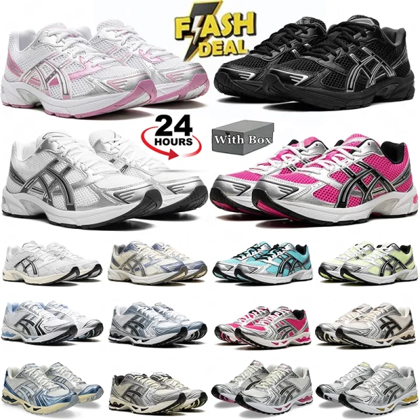 with box designer shoes gels nyc 1130 running shoes Metallic Silver Gold Chrome Toe Pink Foam Blue Tint mens womens outdoor sneakers chaussures trainers 36-47