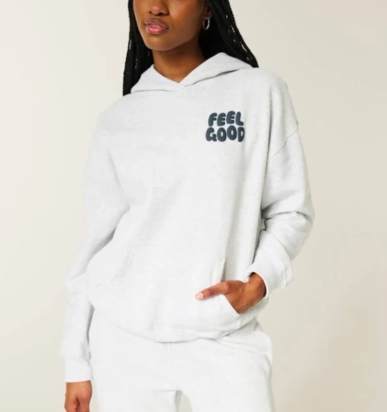 Hollister Women's Oversized Feel Good Graphic Hoodie