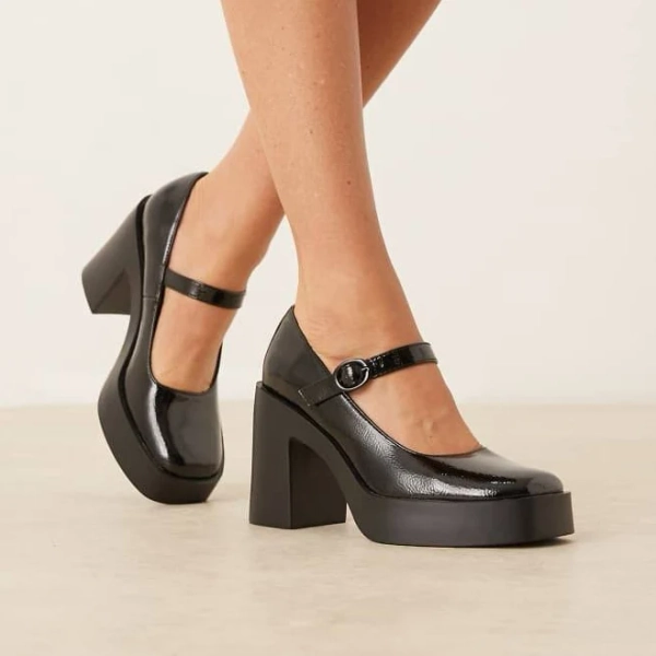 ASOS Design Peso Platform Mary Jane High Heel Shoes