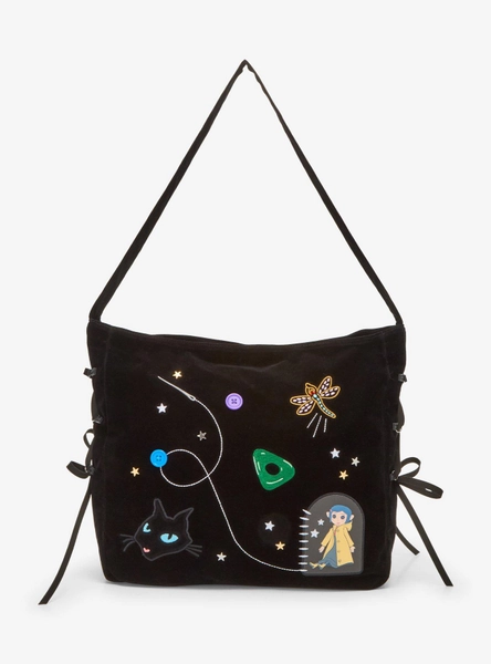 Her Universe Coraline Icon Embroidered Hobo Bag