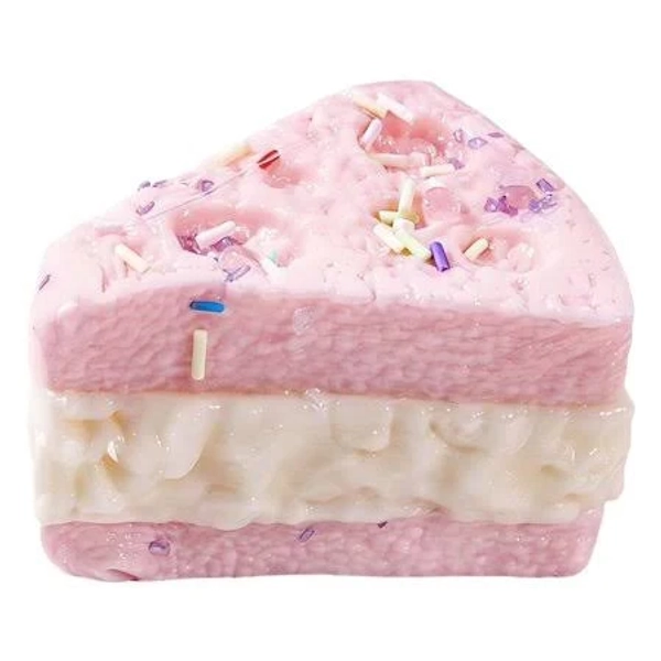 Pink Cheese Squishy Stress Relief Toy Slow Rising Soft Foam Kawaii Food Squishy Sensory Fidget Toy for Anxiety Adhd Autism Kids Adults Desk Decor Gift