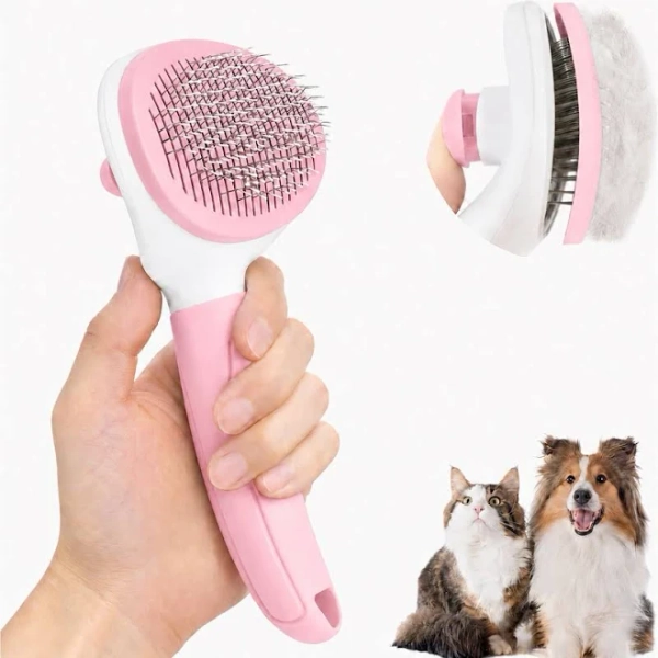 Fido Fave Self-Cleaning Deshedding & Dematting Dog & Cat Slicker Brush