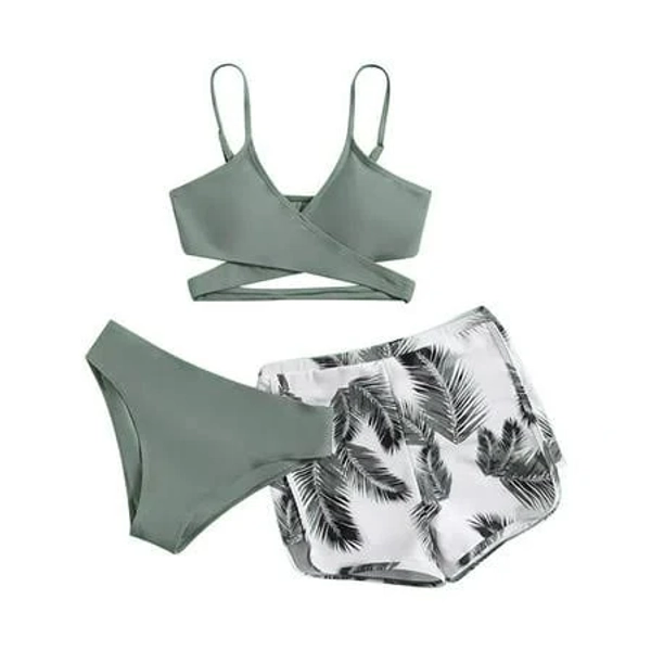 Women's Sexy Print Triangle Tie Side Bikini Swimsuit