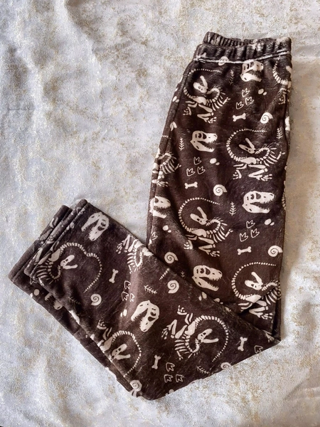 Fluffy Dino Bones Pajama Pants | Cozy & Cute Dinosaur Skeleton Lounge Pants
