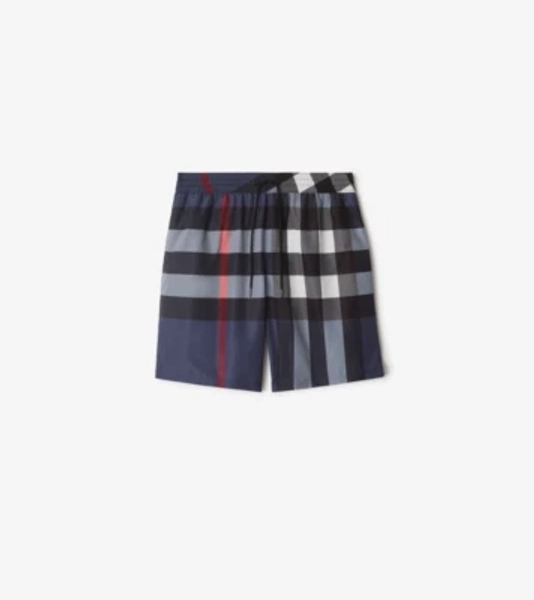 Check Swim Shorts in Carbon blue - Men, Nylon | Burberry® Official