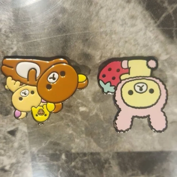 Sanrio Adorable Rilakkuma Bear Enamel Pins - New Handmade