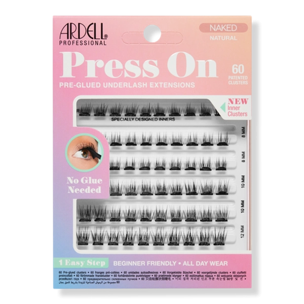Press On Pre-glued Underlash Extensions, Naked Natural