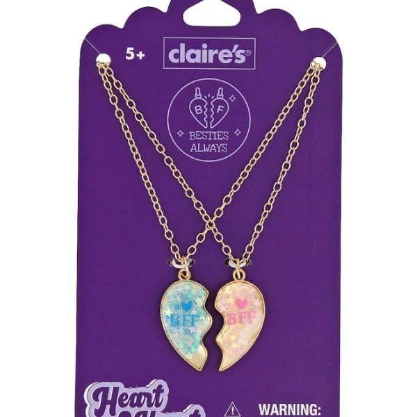 Claire's Best Friends Heart Necklace Set