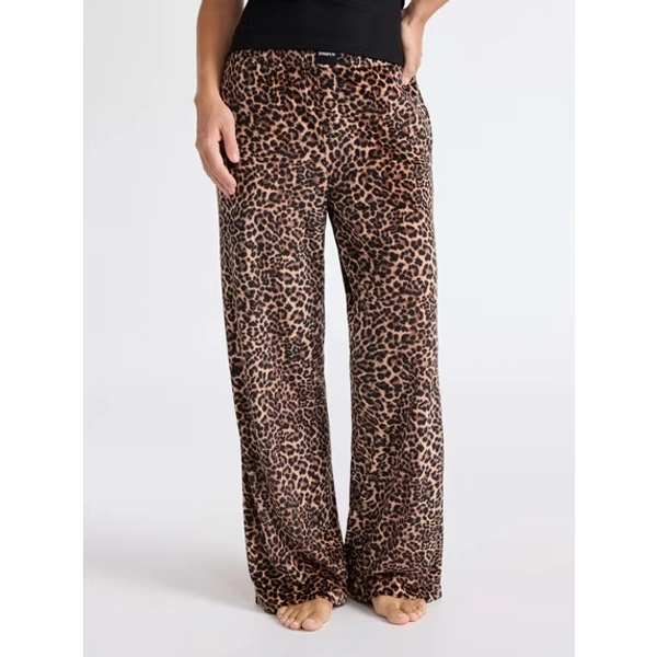 Joyspun Women's Velour Wide-Leg Sleep Pants, Size XS-3X