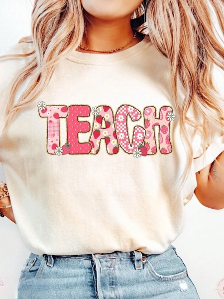 100% Cotton Floral Teach Shirt, Floral Teacher Shirt, Summer Teacher T Shirt,Spring Teacher Tee, Teacher Appreciation Gift,Back To School