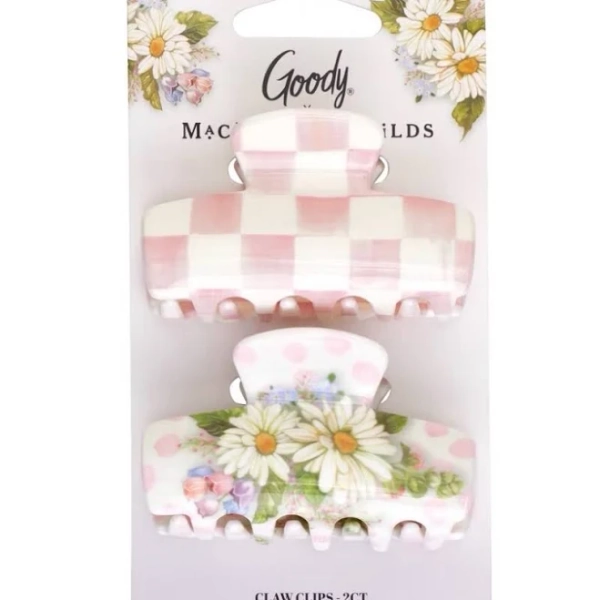 Mackenzie-Childs Accessories | Pink And White Floral Claw Clips Set Of 2 | Color: Pink/White | Size: Os | Mring1027's Closet