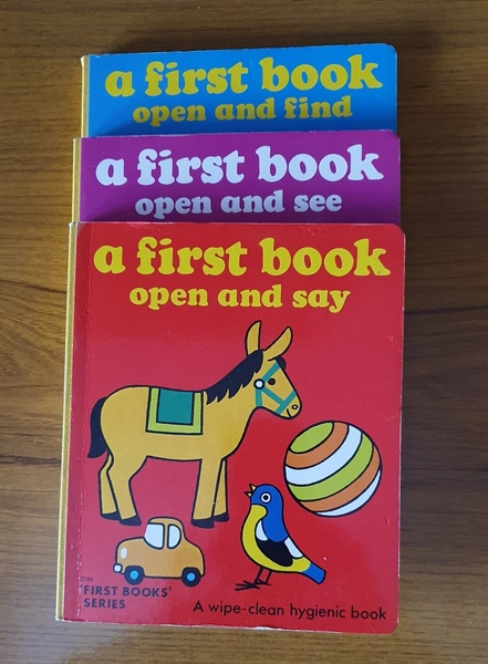 Vintage 1980s FIRST  Baby BOARD books X 3 Open &amp; Find/ Say/ See