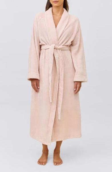 Papinelle Long Plush Robe in Winter Rose at Nordstrom, Size Large