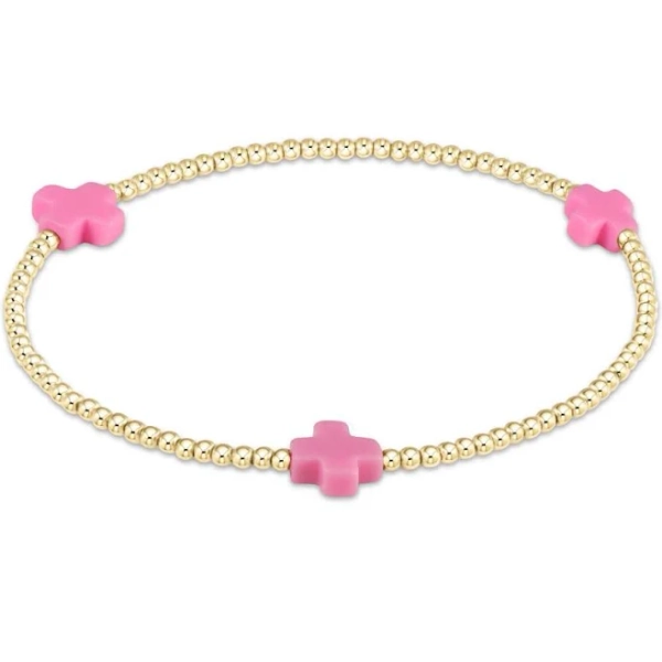 enewton Signature Cross Gold Pattern 2mm Bead Bracelet