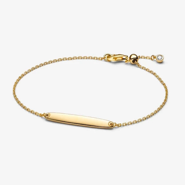 Pandora 14K Gold-Plated Engravable Bar Chain Bracelet