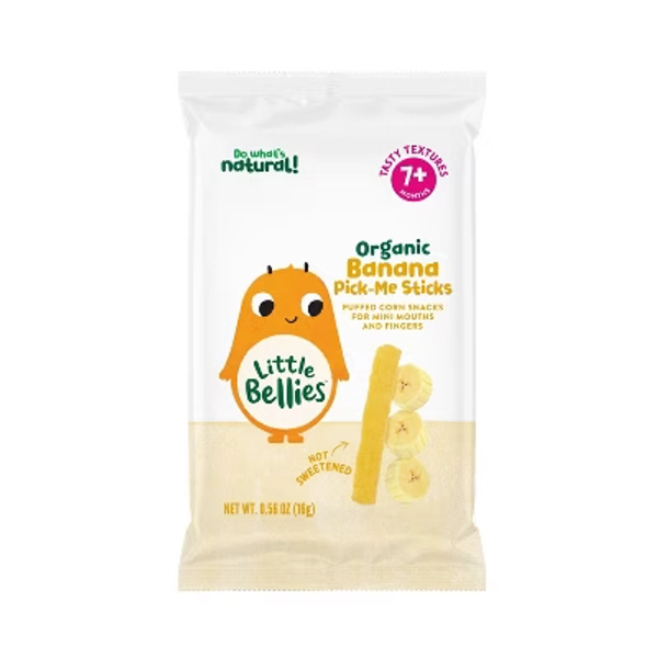 Little Bellies Organic Banana Pick-Me Sticks Baby Snacks - 0.56oz: 2nd Stage, 7 Months & Up, Ready to Eat