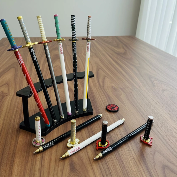 Demon Slayer Sword Pen with Display Stand - Custom Anime Stationery Set