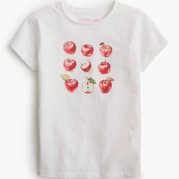 J.Crew Girls' Apple Grid Graphic Tee