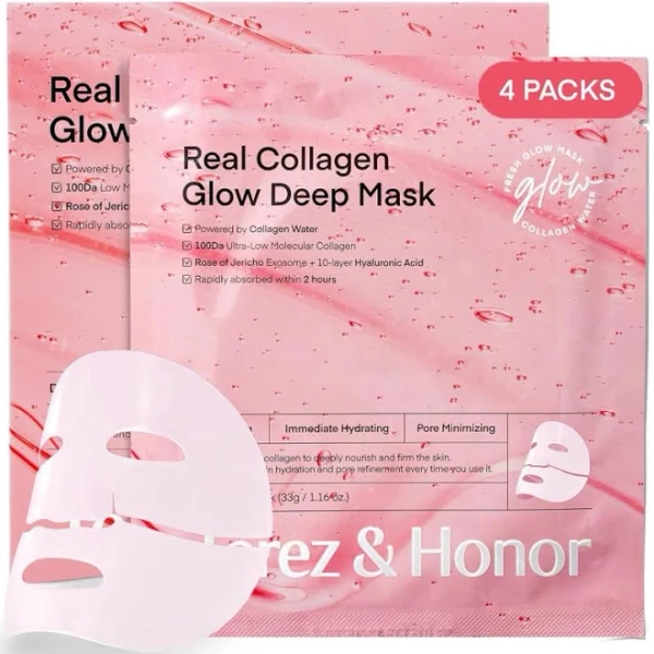 terez & honor Korean Overnight Collagen Face Mask Glass Glow Face Mask for Deep Moisturizing
