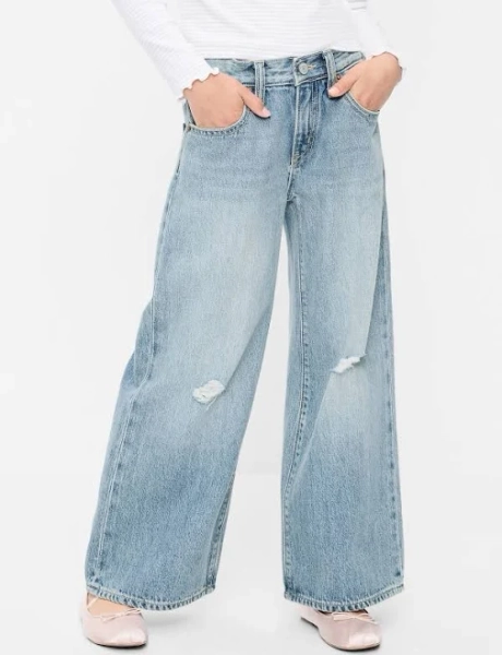 Old Navy Kids Mid-Rise Ripped Super Baggy Wide-Leg Jeans