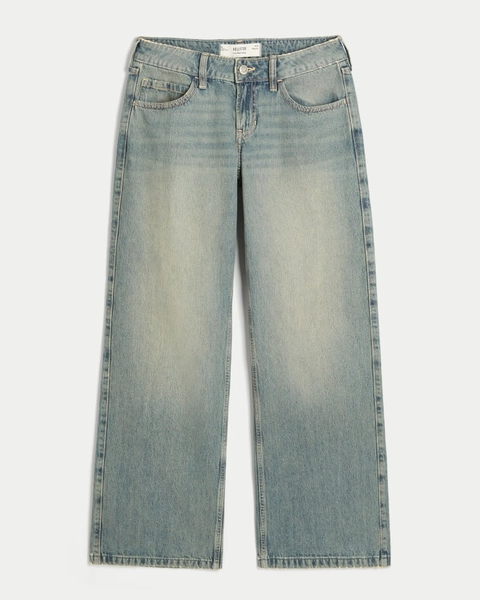 Low-Rise Medium Wash Baggy Jeans