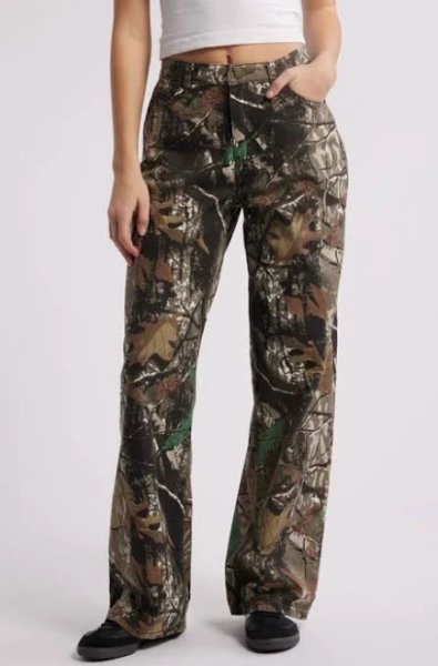 PTCL Women's Forest Camo Wide-Leg Jeans