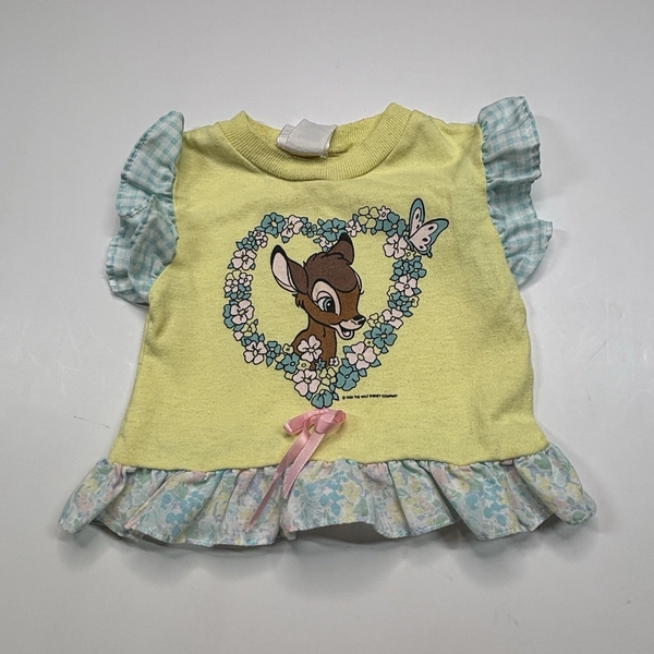 1988 Sears Walt Disney World Bambi Ruffles shirt USA 18 Months Girls Rare HTF