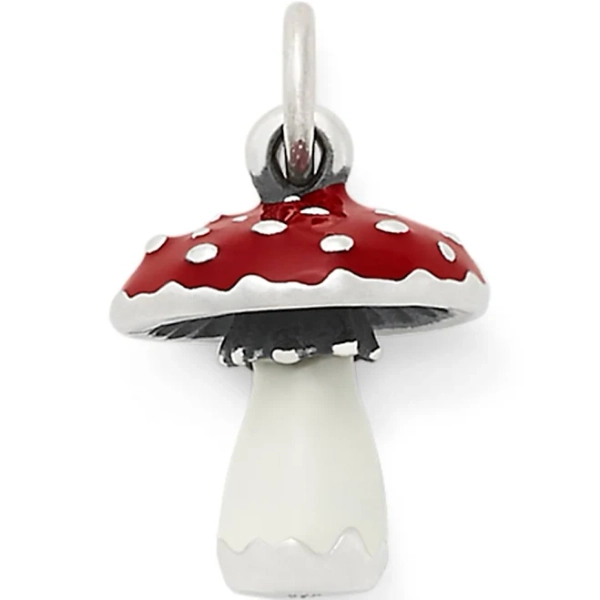 James Avery Sterling Silver Enamel Mushroom Charm